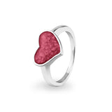 Ladies Oversized Heart Memorial Ashes Ring - Cherished Urns