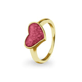 Ladies Oversized Heart Memorial Ashes Ring - Cherished Urns