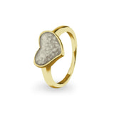 Ladies Oversized Heart Memorial Ashes Ring - Cherished Urns