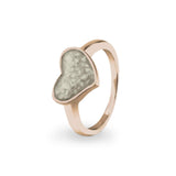 Ladies Oversized Heart Memorial Ashes Ring - Cherished Urns