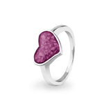 Ladies Oversized Heart Memorial Ashes Ring - Cherished Urns