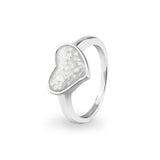Ladies Oversized Heart Memorial Ashes Ring - Cherished Urns