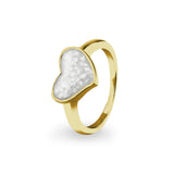 Ladies Oversized Heart Memorial Ashes Ring - Cherished Urns