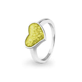 Ladies Oversized Heart Memorial Ashes Ring - Cherished Urns