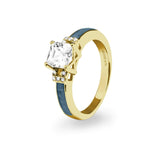 Ladies Honour Memorial Ashes Ring with Fine Crystals - Cherished Urns