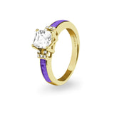 Ladies Honour Memorial Ashes Ring with Fine Crystals - Cherished Urns