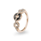 Ladies Tranquility Memorial Ashes Ring with Fine Crystals - Cherished Urns