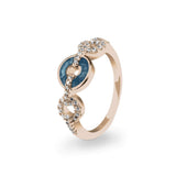 Ladies Tranquility Memorial Ashes Ring with Fine Crystals - Cherished Urns