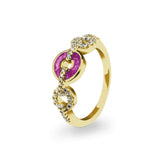 Ladies Tranquility Memorial Ashes Ring with Fine Crystals - Cherished Urns