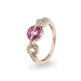 Ladies Tranquility Memorial Ashes Ring with Fine Crystals - Cherished Urns