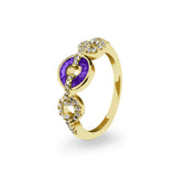 Ladies Tranquility Memorial Ashes Ring with Fine Crystals - Cherished Urns