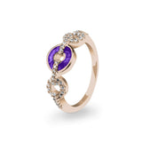 Ladies Tranquility Memorial Ashes Ring with Fine Crystals - Cherished Urns