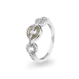 Ladies Tranquility Memorial Ashes Ring with Fine Crystals - Cherished Urns