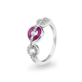 Ladies Tranquility Memorial Ashes Ring with Fine Crystals - Cherished Urns