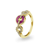 Ladies Tranquility Memorial Ashes Ring with Fine Crystals - Cherished Urns