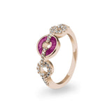 Ladies Tranquility Memorial Ashes Ring with Fine Crystals - Cherished Urns