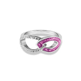 Ladies Unity Memorial Ashes Ring with Fine Crystals - Cherished Urns
