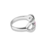 Ladies Unity Memorial Ashes Ring with Fine Crystals - Cherished Urns