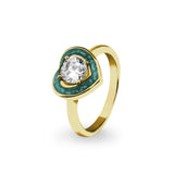 Ladies Beloved Memorial Ashes Ring with Fine Crystal - Cherished Urns