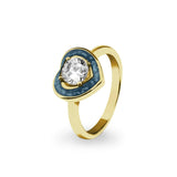 Ladies Beloved Memorial Ashes Ring with Fine Crystal - Cherished Urns