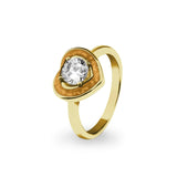 Ladies Beloved Memorial Ashes Ring with Fine Crystal - Cherished Urns
