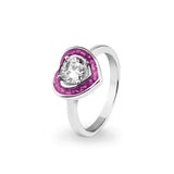 Ladies Beloved Memorial Ashes Ring with Fine Crystal - Cherished Urns