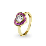 Ladies Beloved Memorial Ashes Ring with Fine Crystal - Cherished Urns