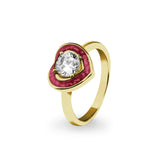 Ladies Beloved Memorial Ashes Ring with Fine Crystal - Cherished Urns