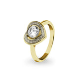 Ladies Beloved Memorial Ashes Ring with Fine Crystal - Cherished Urns