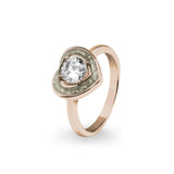 Ladies Beloved Memorial Ashes Ring with Fine Crystal - Cherished Urns