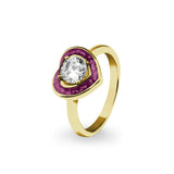Ladies Beloved Memorial Ashes Ring with Fine Crystal - Cherished Urns