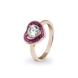 Ladies Beloved Memorial Ashes Ring with Fine Crystal - Cherished Urns