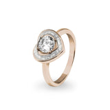 Ladies Beloved Memorial Ashes Ring with Fine Crystal - Cherished Urns