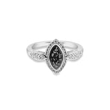Ladies Marquise Memorial Ashes Ring with Fine Crystals - Cherished Urns