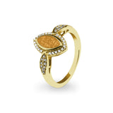 Ladies Marquise Memorial Ashes Ring with Fine Crystals - Cherished Urns