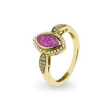 Ladies Marquise Memorial Ashes Ring with Fine Crystals - Cherished Urns