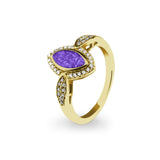 Ladies Marquise Memorial Ashes Ring with Fine Crystals - Cherished Urns