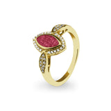Ladies Marquise Memorial Ashes Ring with Fine Crystals - Cherished Urns