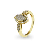 Ladies Marquise Memorial Ashes Ring with Fine Crystals - Cherished Urns
