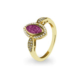 Ladies Marquise Memorial Ashes Ring with Fine Crystals - Cherished Urns