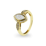 Ladies Marquise Memorial Ashes Ring with Fine Crystals - Cherished Urns