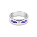 Unisex Three Together Memorial Ashes Ring with Fine Crystals - Cherished Urns