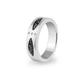 Unisex Three Together Memorial Ashes Ring with Fine Crystals - Cherished Urns
