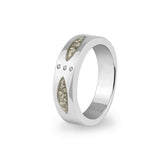 Unisex Three Together Memorial Ashes Ring with Fine Crystals - Cherished Urns