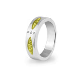 Unisex Three Together Memorial Ashes Ring with Fine Crystals - Cherished Urns