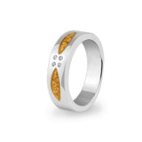 Unisex Four Together Memorial Ashes Ring with Fine Crystals - Cherished Urns