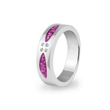 Unisex Four Together Memorial Ashes Ring with Fine Crystals - Cherished Urns