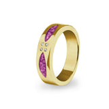 Unisex Four Together Memorial Ashes Ring with Fine Crystals - Cherished Urns