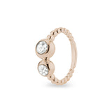 Ladies Rondure Double Array Bubble Band Cremation Ashes Ring - Cherished Urns