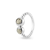 Ladies Rondure Double Array Bubble Band Cremation Ashes Ring - Cherished Urns